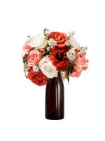 Floral Toast: 15 Roses with Chamomile, Mini Roses, and Eucalyptus in a Prosecco Bottle - Image 2